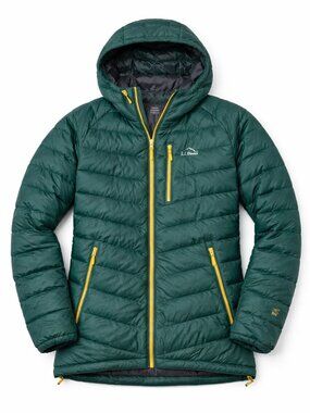 L.L.Bean 850 DownTek Hooded Puffer Jacket Green Men’s S Lightweight Packable